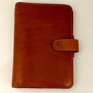 Bosca Brown Leather Planner with Gold Accents Never Used